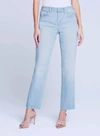 L Agence June Cropped Stovepipe Jeans In Dakota In Blue