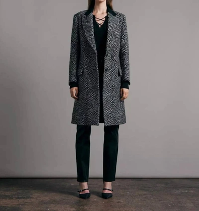 Rag & Bone Wooster Womens Pattern Collared Wool Coat In Multi