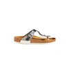 BIRKENSTOCK GIZEH SOFT FOOTBED SLIP-ON IN SILVER