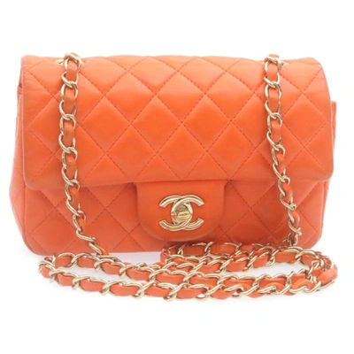 Pre-owned Chanel Matelassé Leather Shoulder Bag () In Orange