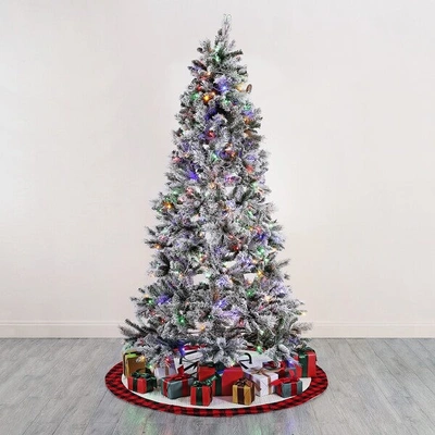 Safavieh 7.5 Ft, Frosted Green, Pre-lit Artificial Christmas Tree With Pine Cones
