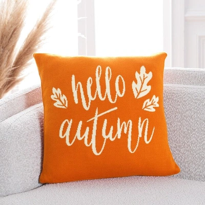 Safavieh Hello Autumn Pillow In Orange