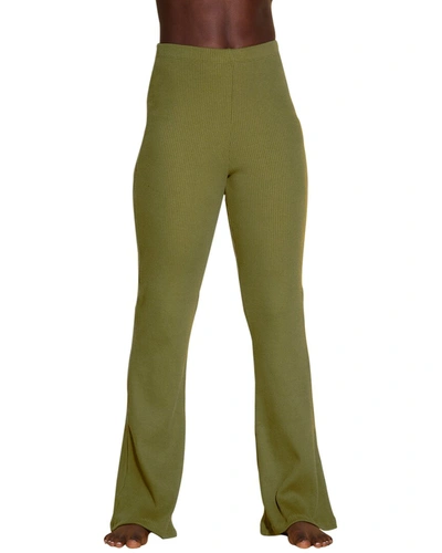 Cosabella Britt High-waist Wide Leg Pant In Green