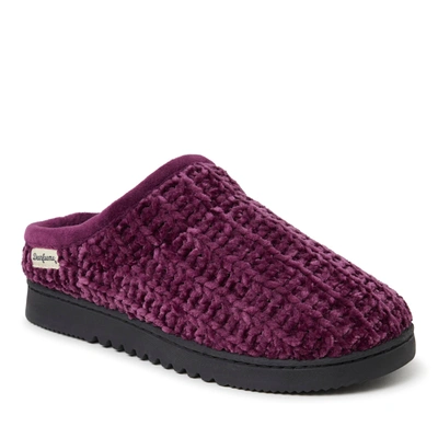 Dearfoams Women's Chenille High Vamp Clog In Purple