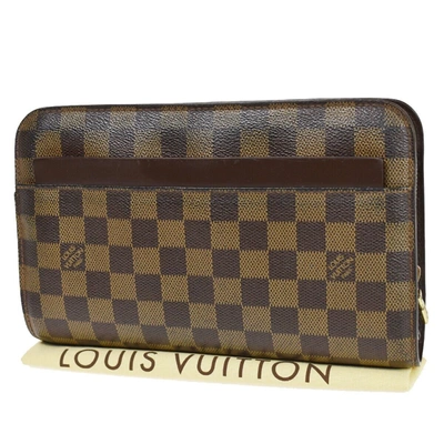 Pre-owned Louis Vuitton Saint Louis Canvas Clutch Bag () In Brown
