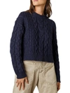 VELVET BY GRAHAM & SPENCER ARIA WOMENS WOOL BLEND CABLE KNIT PULLOVER SWEATER