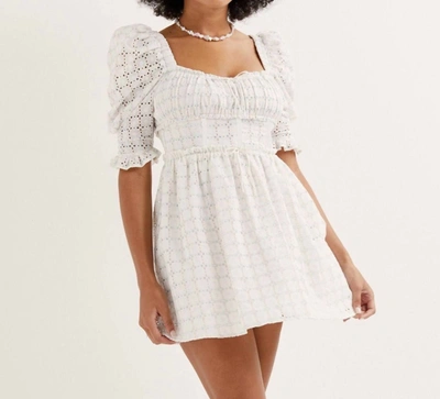 For Love & Lemons Libby Mini Dress In White