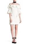 ISSUE NEW YORK OFF THE SHOULDER DRESS IN IVORY