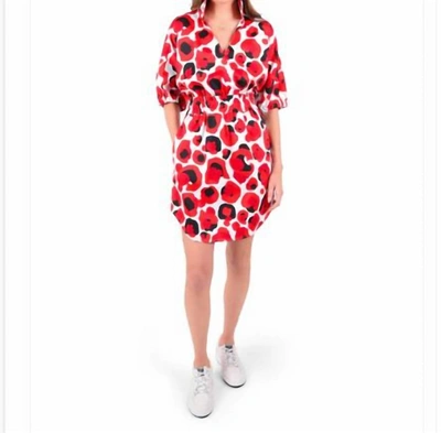 EMILY MCCARTHY PALMER DRESS IN RED COL CHEETAH