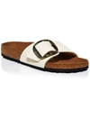 Birkenstock Women's Madrid Vegan Big Buckle Sandals In Eggshell In White