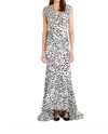 Issue New York Classic Evening Gown In Black And White In Multi