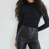 Veronica Beard Theresa Turtleneck Top In Black In Black