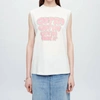Re/done Oversized Muscle Tank Tee In Vintage White In White