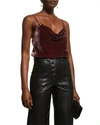Cinq À Sept Marta Velvet Camisole In Red