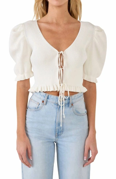 Endless Rose Corset Top With Pleats In White
