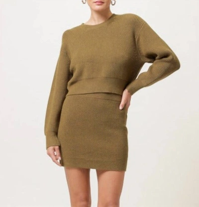 Line And Dot Ami Sweater Skirt In Olive In Green