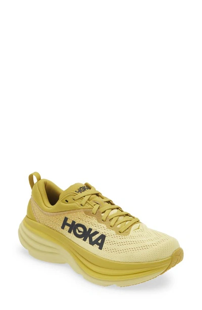 Hoka Bondi 8 Logo-print Sneakers In Golden Lichen / Celery Root