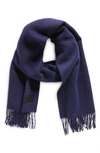 Vince Two-tone Double Faced Cashmere Scarf In Navy