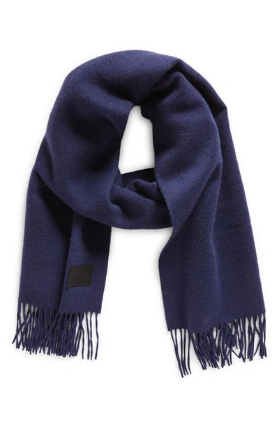 Vince Two-tone Double Faced Cashmere Scarf In Navy