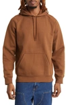 Carhartt Logo-embroidered Long-sleeved Hoodie In Tamarind / Gold