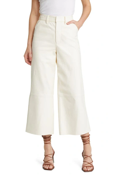 Frame Wide Leg Trousers In White