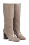Lk Bennett Womens Tau-taupe Brogan Knee-high Leather Heeled Boots In Taupe