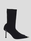 Alexander Mcqueen Alexander Mc Queen Black Knitted Boot In Blacksilver