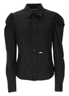 Dsquared2 Logo-plaque Button-up Shirt In Black