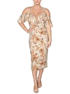 RACHEL RACHEL ROY WOMENS FLORAL PRINT MIDI SHEATH DRESS