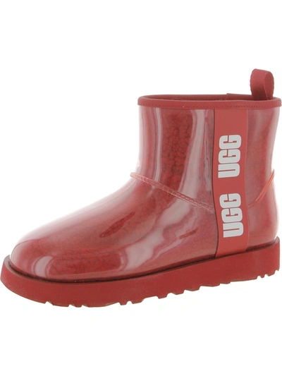Ugg Classic Clear Mini Womens Waterproof Cold Weather Winter Boots In Red