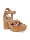 Steve Madden Cacy Womens Leather Ankle Strap Platform Sandals In Brown