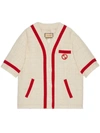 Gucci Interlocking G Textured Tweed V-neck Jacket In White
