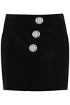 Balmain Skirt With Asymmetric Hem And Decorative Buttons In Black