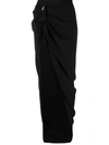 Rick Owens High-rise Asymmetric Maxi Skirt In Black