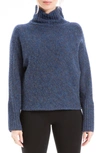 Max Studio Diagonal Texture Cowl Neck Sweater In Hdenim-heather Denim