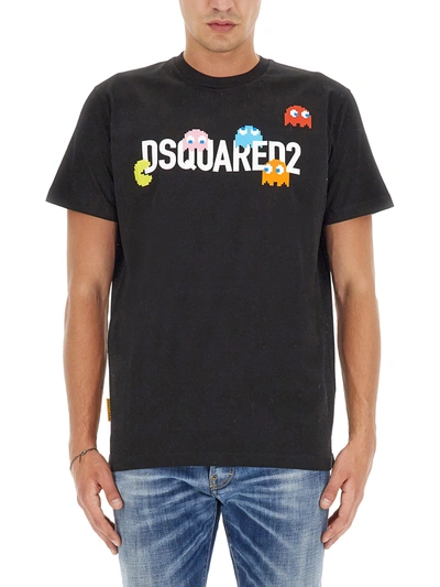 Dsquared2 Pac-man Cigarette Fit T-shirt In Nero
