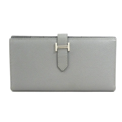 Hermes Hermès Béarn Grey Leather Wallet  ()
