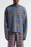 WASTE YARN PROJECT MONS STRIPE REVERSIBLE ONE OF A KIND CREWNECK SWEATER