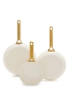 Greenpan 3 Piece Reserve Frypan Set In Cream