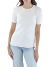 TAHARI ASL WOMENS KNIT SHORT SLEEVE CREWNECK SWEATER