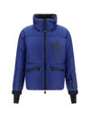 Moncler Printed Down Jacket With Hood And Ski Pass Pocket In 751