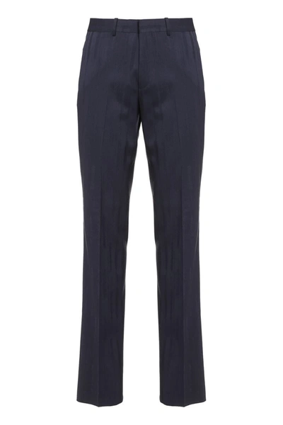 Off-white Slim Fit Tailored Trousers In Blue