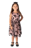 Popatu Kids' Floral Mesh & Tulle Dress In Peach