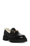 STEVE MADDEN LANDO FAUX SHEARLING LINED LUG SOLE LOAFER