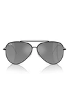 Ray Ban Sunglasses Unisex Aviator Reverse - Black Frame Silver Lenses 62-11