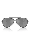 Ray Ban Sunglasses Unisex Aviator Reverse - Black Frame Silver Lenses 62-11 In Black