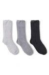BAREFOOT DREAMS COZYCHIC™ ASSORTED 3-PACK CREW SOCKS