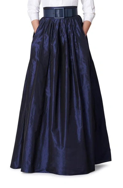 Carolina Herrera Pleated Silk Ball Skirt In Midnight