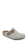 Birkenstock Boston Wool Felt Clog In Light Gray/ Iron