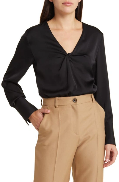 Hugo Boss Bidinta Twist Front Shirt In Black